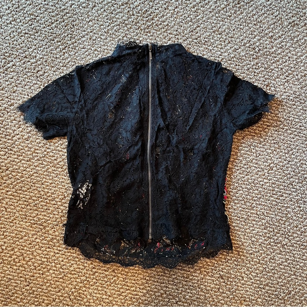 ✨nwt!✨zara black lace floral top - Picture 14 of 15